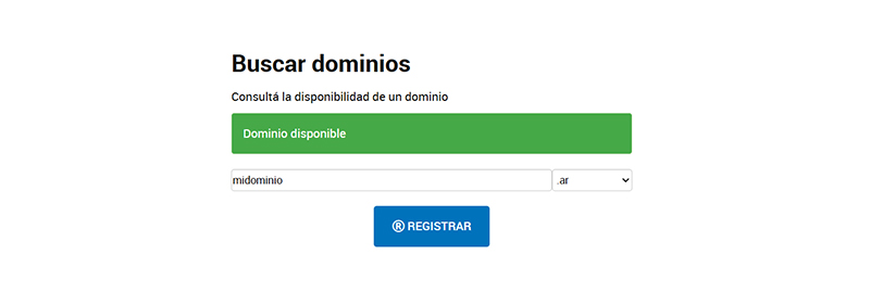 Iniciar registro de dominio